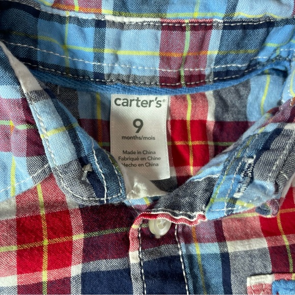 Carters Plaid Button up Bundle 9m - Picture 4 of 5